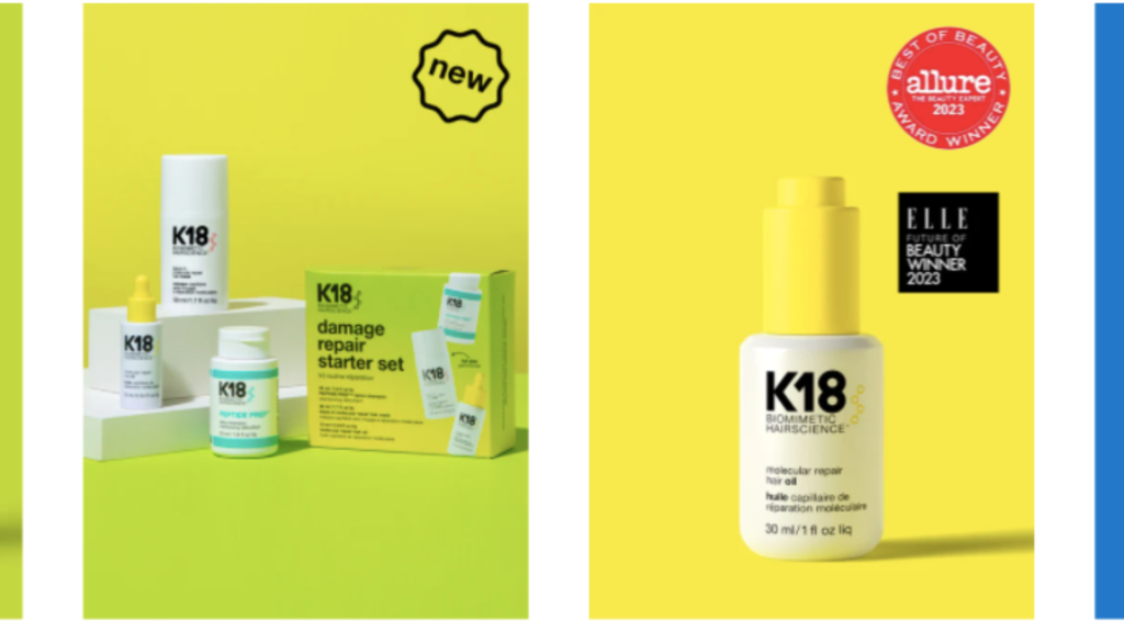 K18 an example of a beauty brand that started with PRO Channel