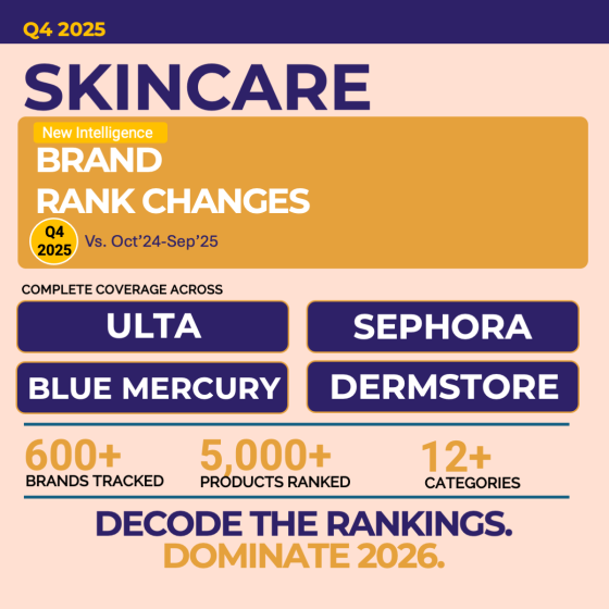 Q4 2025 Skincare: Ulta + Sephora + Blue Mercury + Dermstore