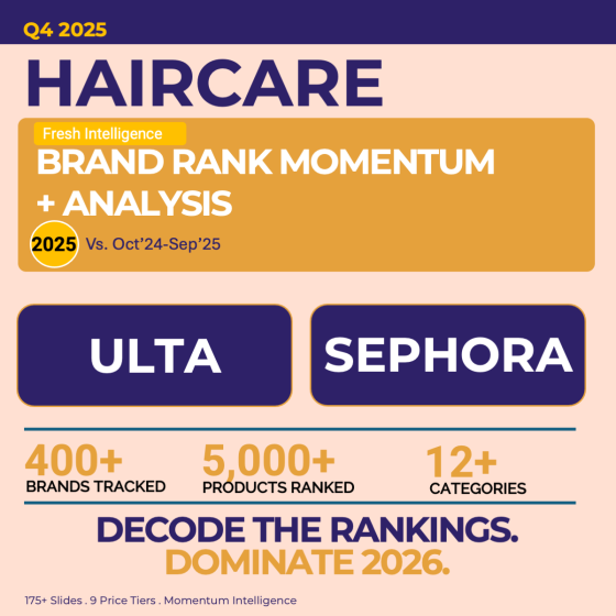 Haircare Brand Momentum & Rank for Ulta & Sephora 2025